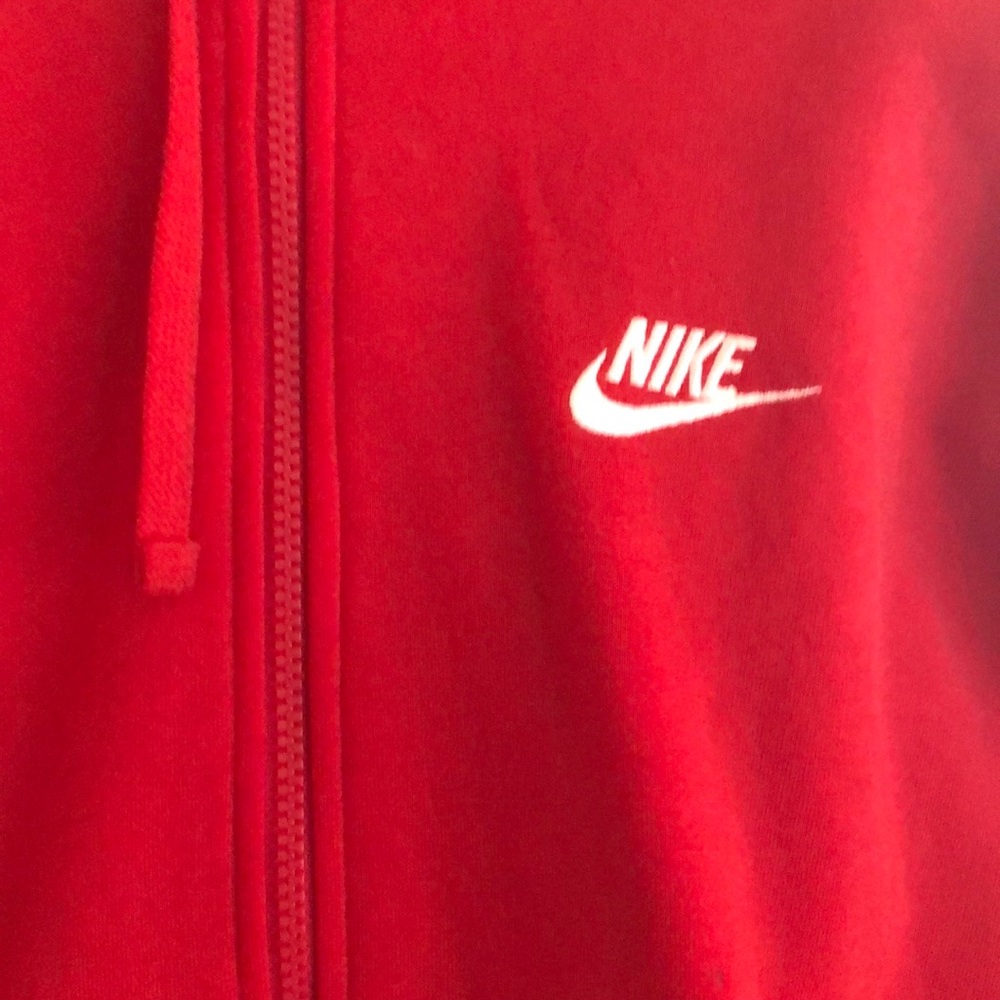 Nike red zip up hoodie